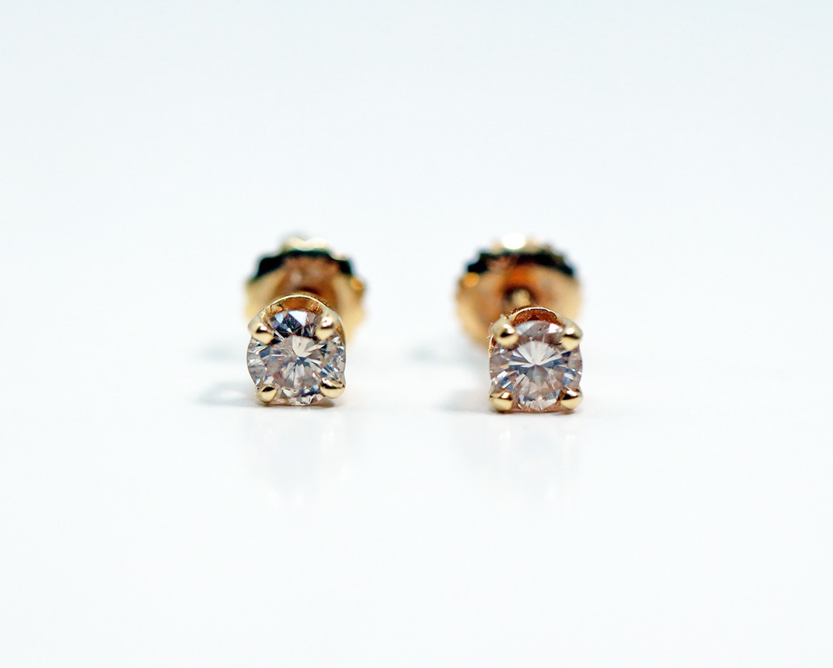 Diamond Stud Prong Set Earrings 0.70ct CTW in Solid 14k Gold Settings