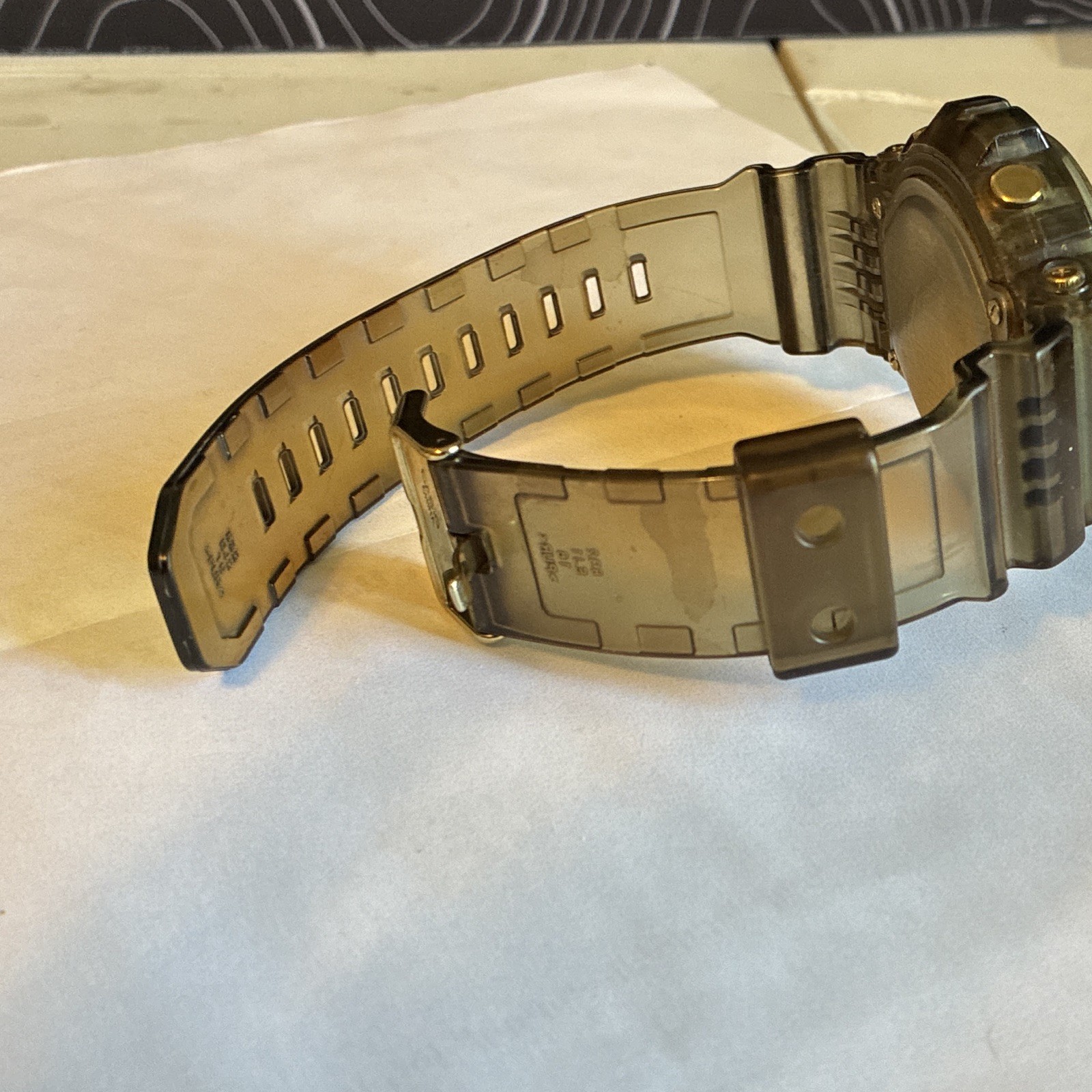 Casio G-SHOCK Digital Quartz Watch Alarm Chronograph, Clear/Gray Resin 200m