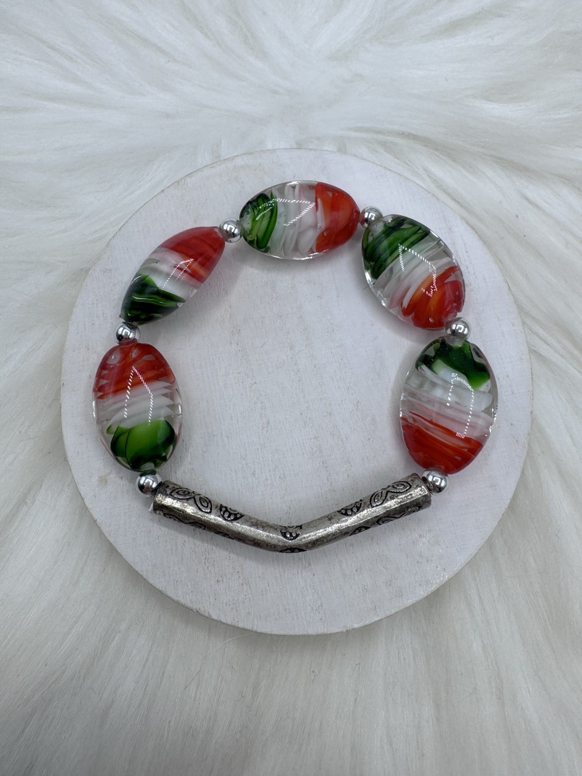 Festive Charm Beaded Bracelet 2 piece