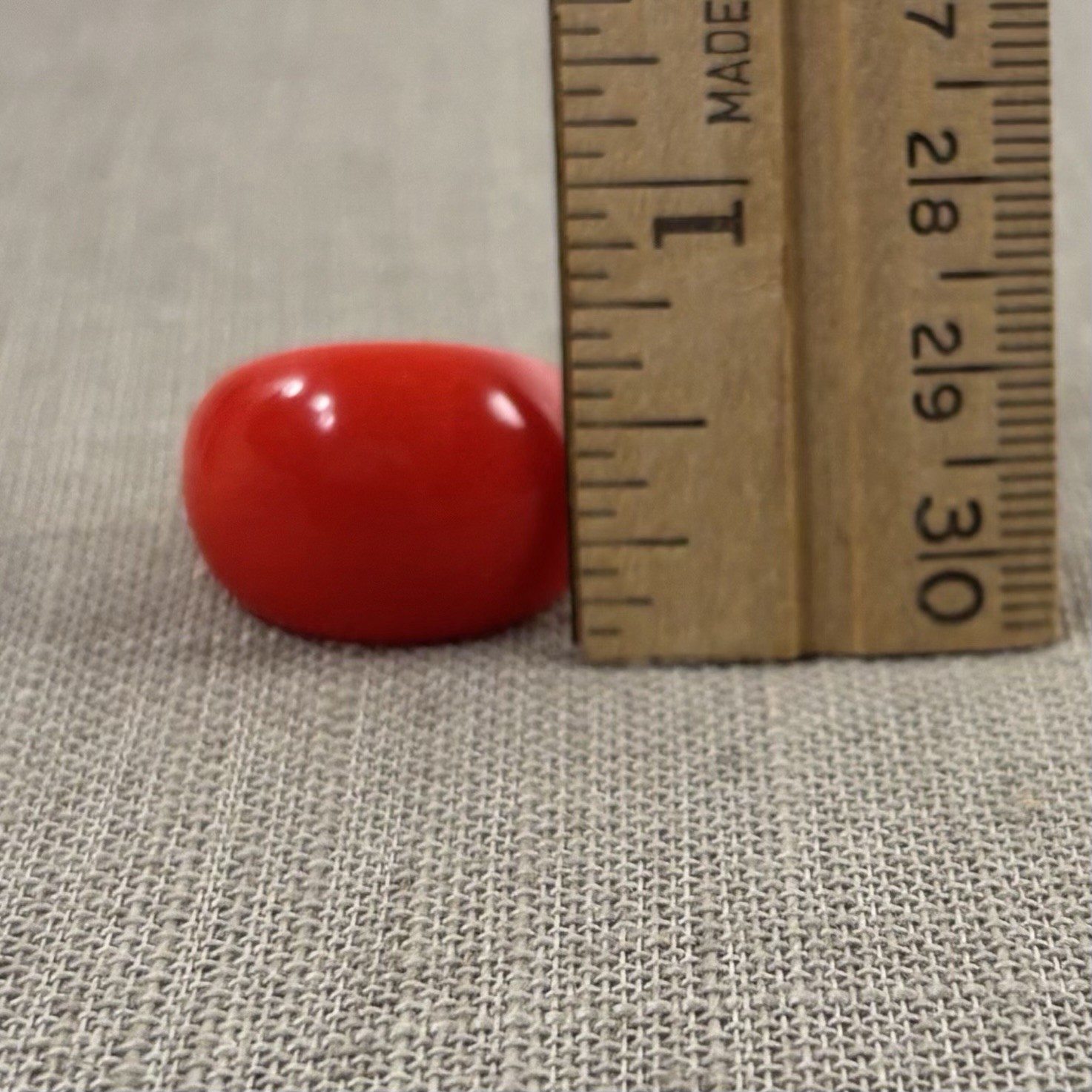 Vintage Lucite Acrylic RED Glossy Chunky Domed Ring Size 6.25 Mod Retro