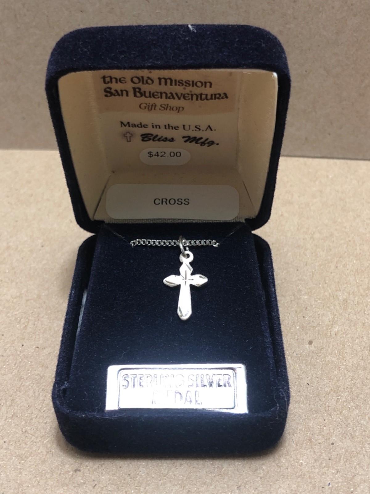 Vintage Signed Bliss Cross Pendant 925 sterling Silver New