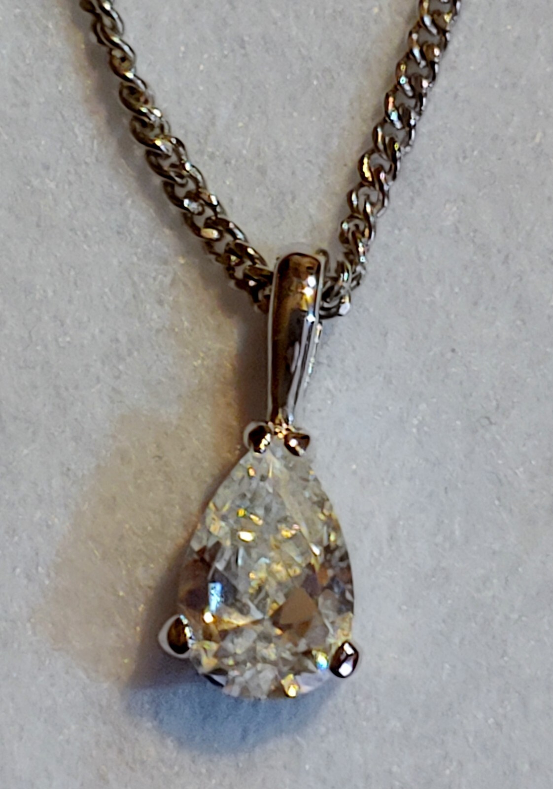D’Orlan – Necklace / 1/2 in Long Pendant with Swarovski Crystal – 15 in Chain