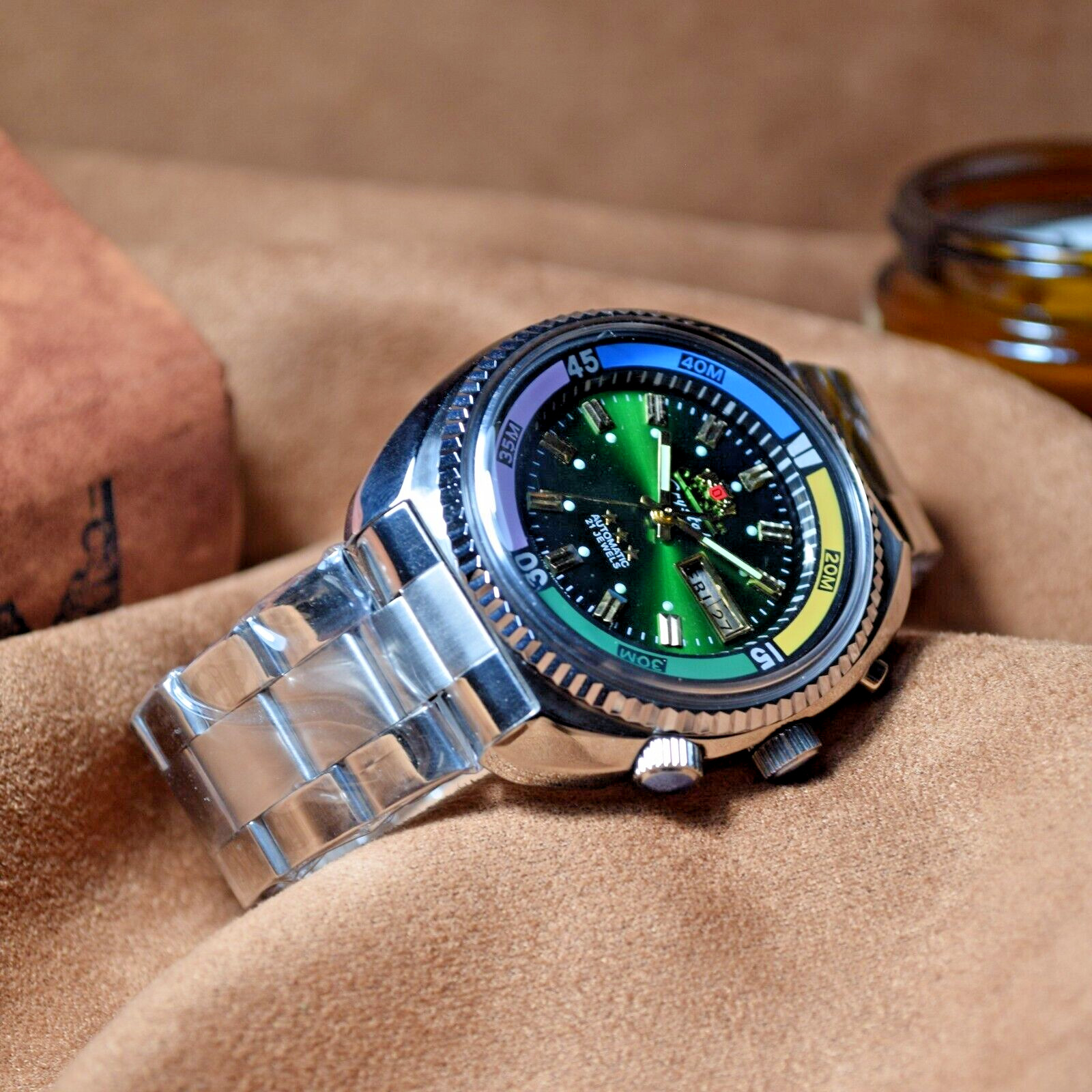 Japan Watch Orient KING DIVER Automatic watch KD Green Dial 21 JEWEL Original