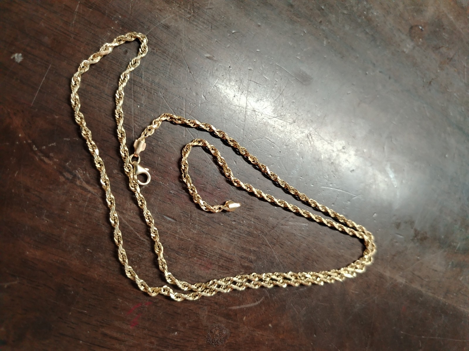 14k Solid Gold 3.5mm Rope Chain Necklace 21g 16″/31.5″ Torzal Men Women Mint
