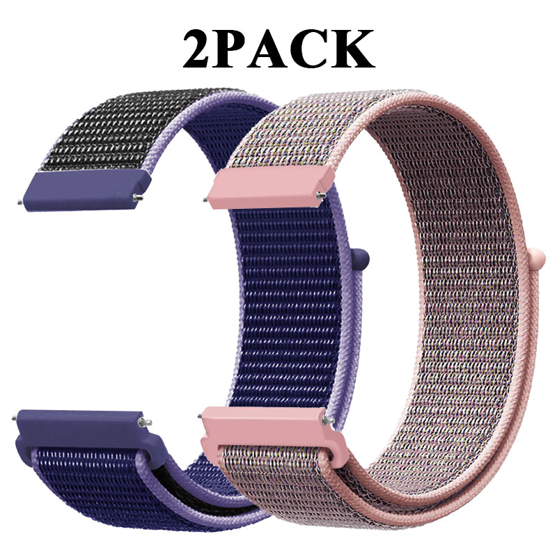 2PCS Nylon Loop Woven Watch Strap Replacement For Smart Watch Bracelet Band