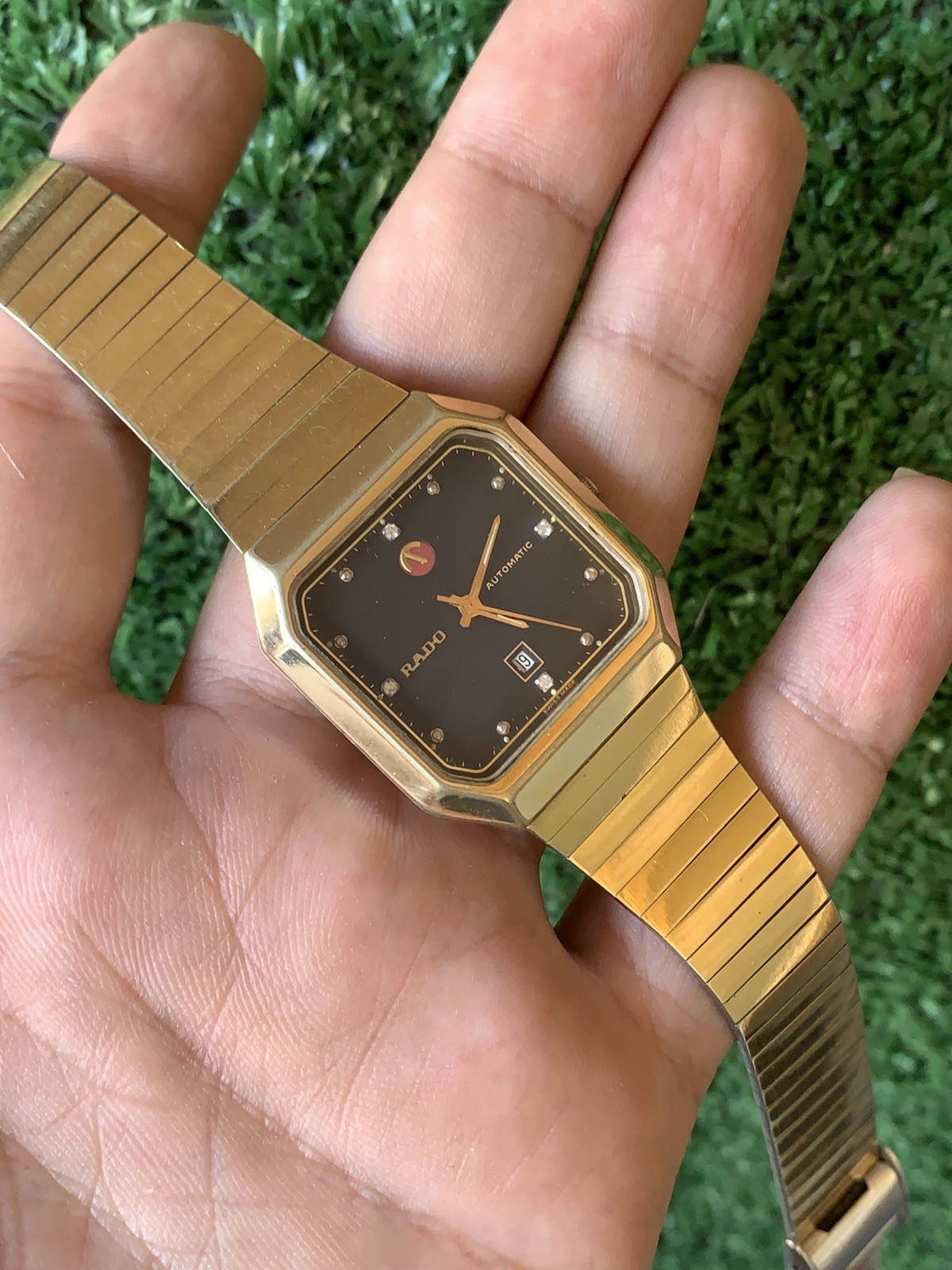 Vintage Rado Automatic Gold-Tone Watch 32mm x 35mm Classic Rectangular Original