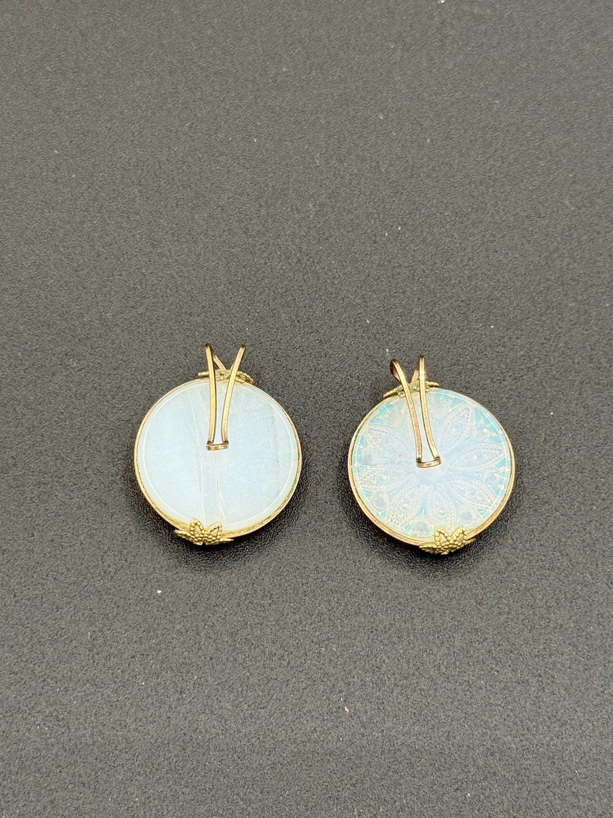 Vintage Hillcraft Iridescent Glass Slide On Earrings