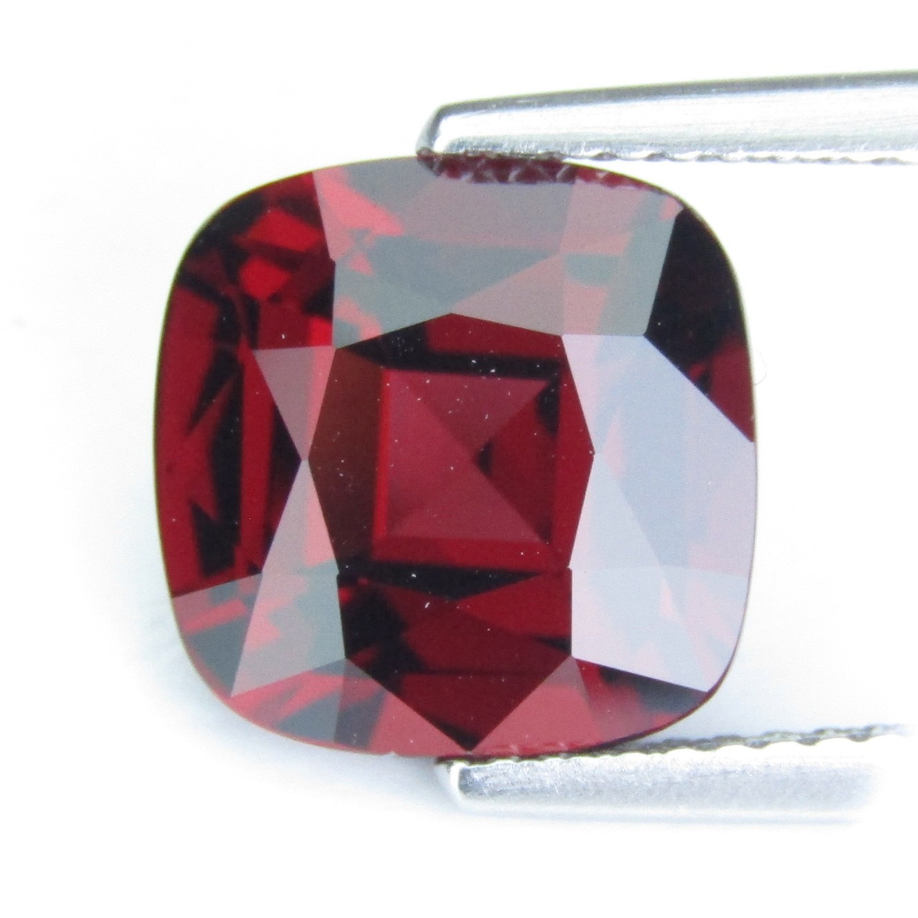 5.19Cts Striking Natural Rhodolite Garnet 10.2mm Cushion Step Cut Loose Gemstone