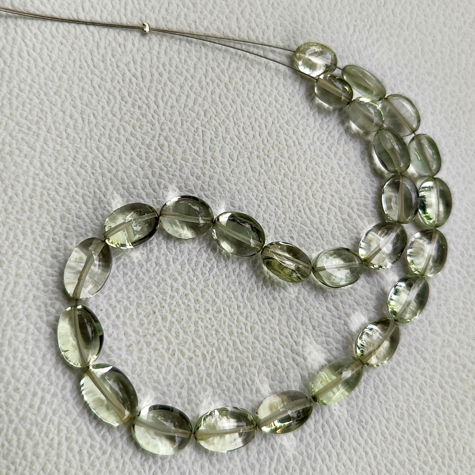 Natural Prasiolite Green Amethyst 8-11mm Smooth Nugget Beads 10 Inch Brazil Gem