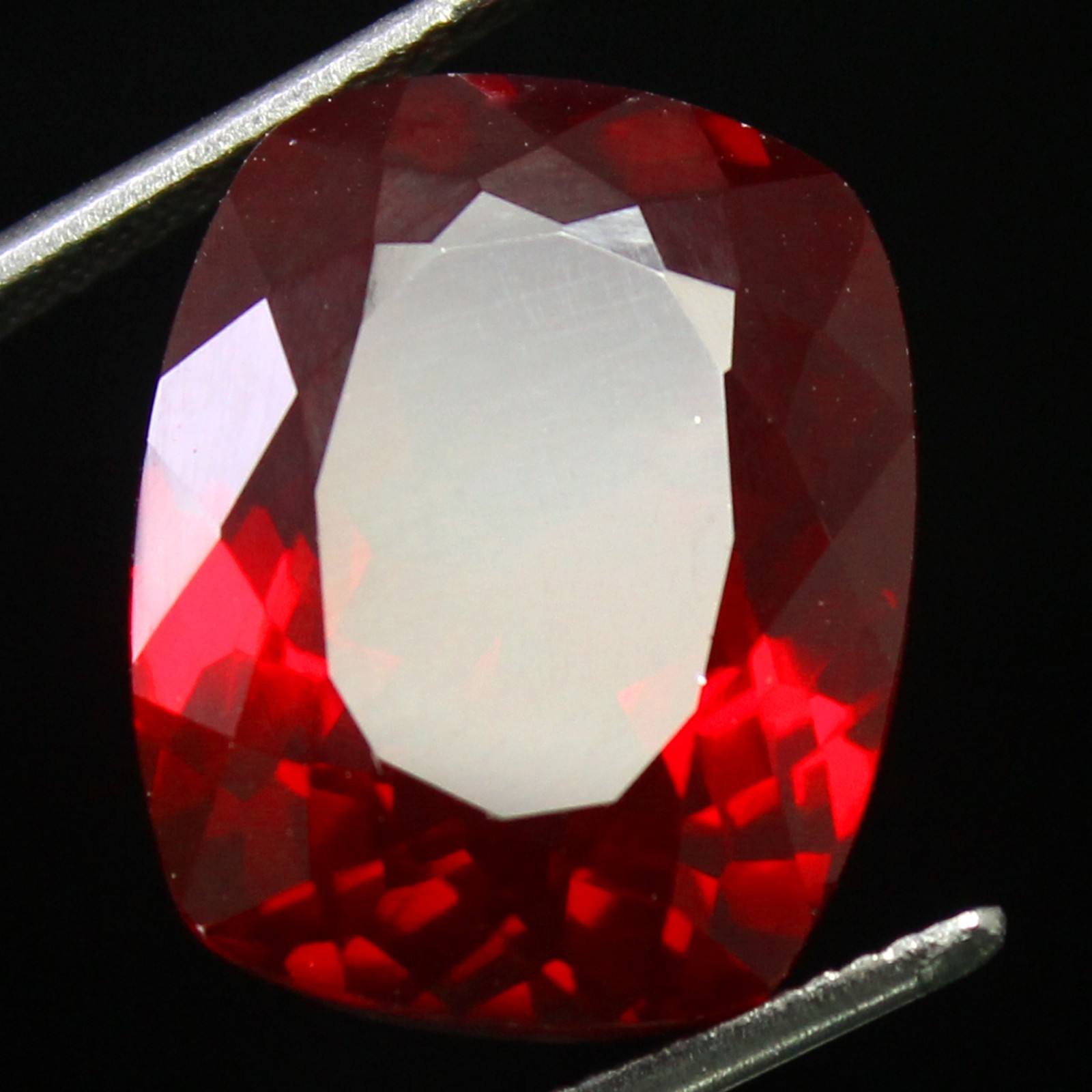 Natural 19.8 Ct Certified Mogok Deep Red Ruby 17×14 MM Cushion Loose Gemstones
