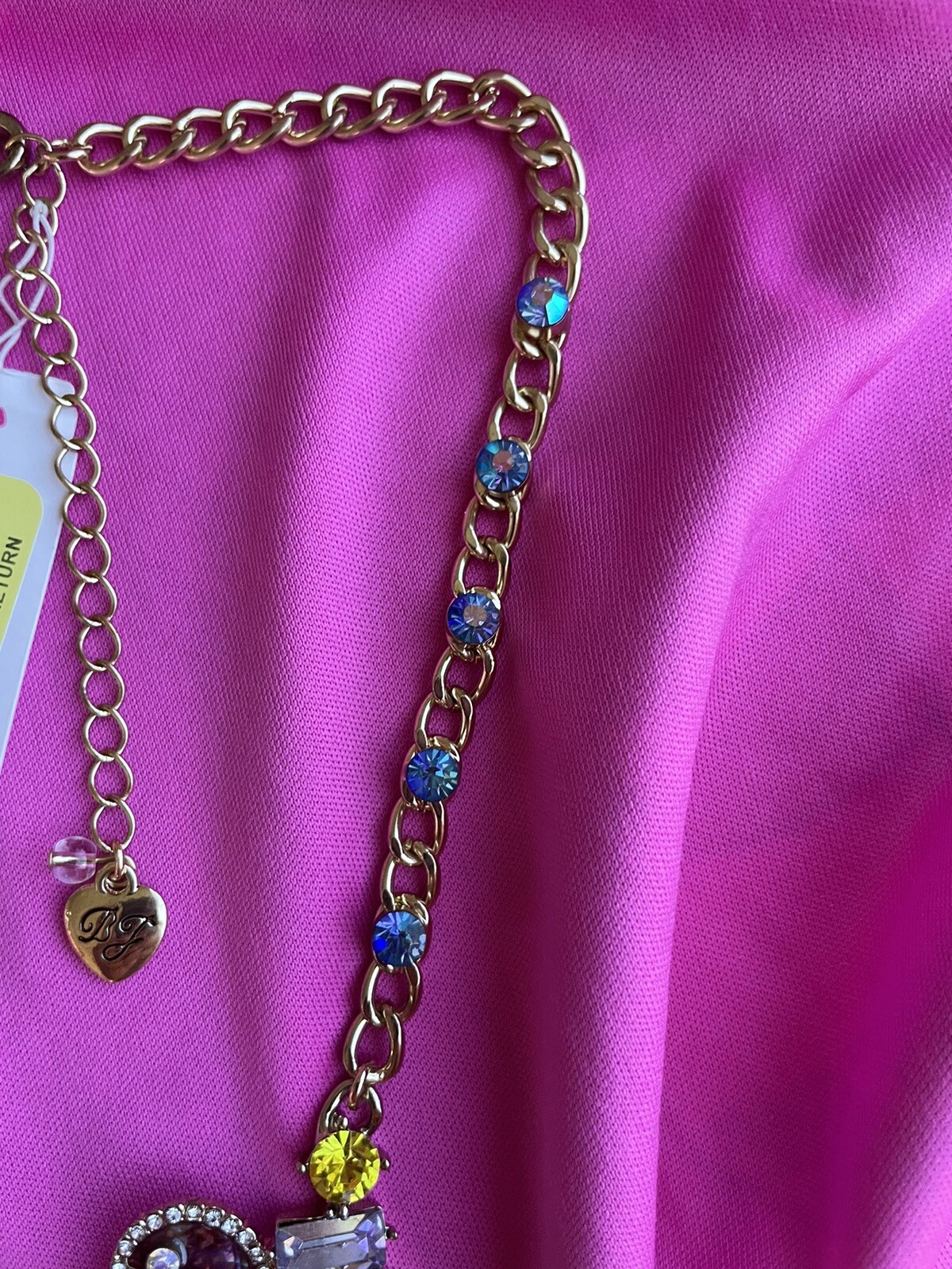 Betsey Johnson Paradise Lost Pink Flamingo Salamander Lizard Gecko Necklace RARE