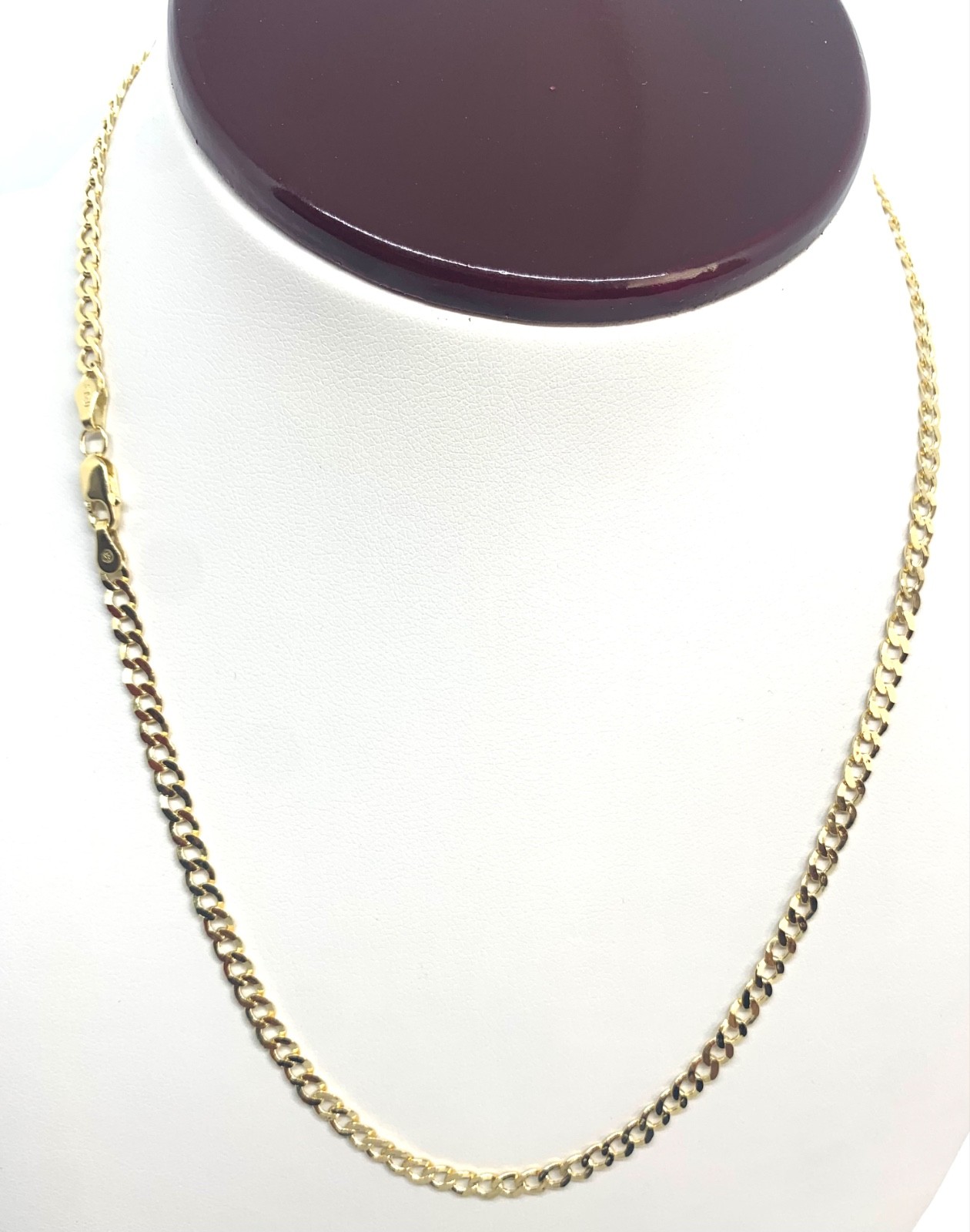 10K Yellow Gold Women’s/Men’s 3.5mm Cuban/Curb Link Chain Length 16″ to 24″