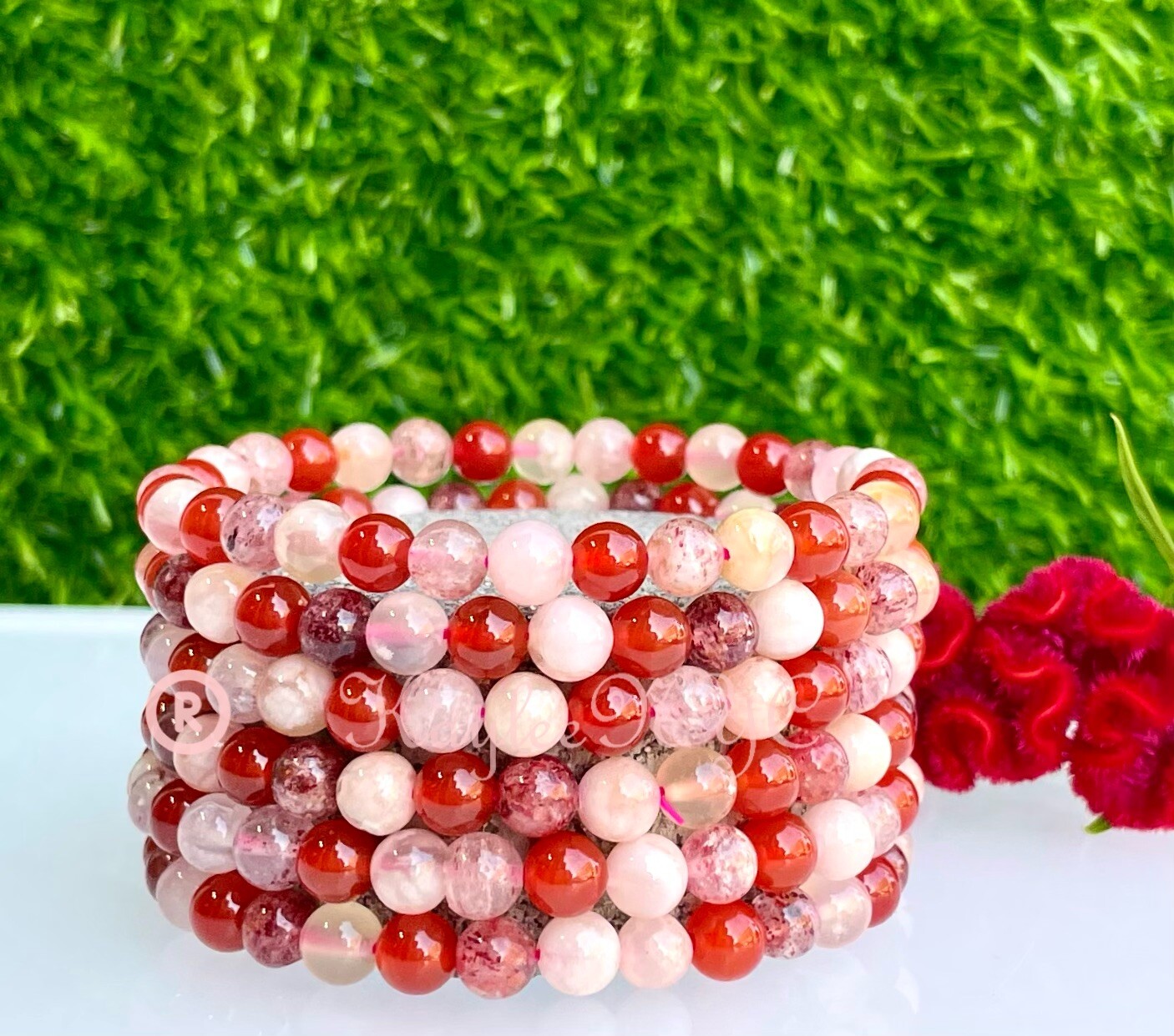 Wholesale 6 Pcs Natural Mix Crystal 6mm 7.5” Stretch Bracelet