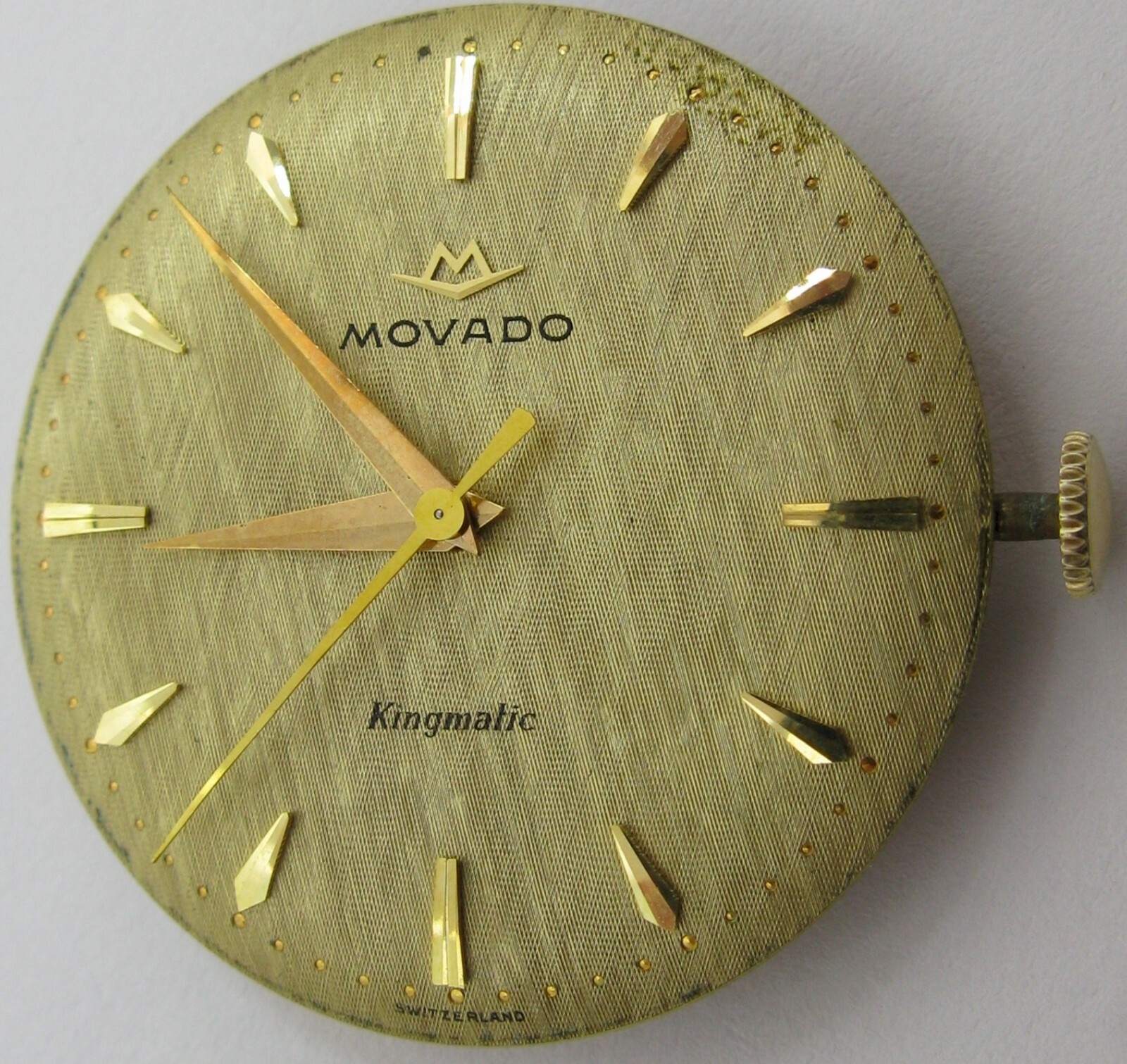 Movado kingmatic 531 28 j. 2 adj. automatic watch movement & dial for parts …