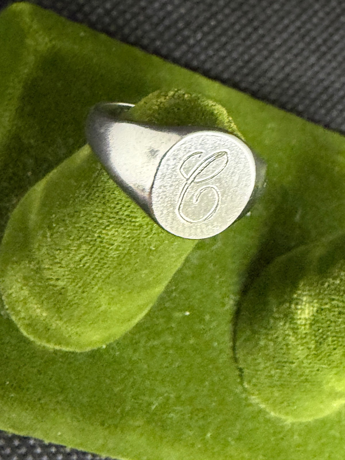 Vintage 10KT Gold Filled Stamped & Engraved Monogram “C” Ring Sz 6 VARGAS Brand
