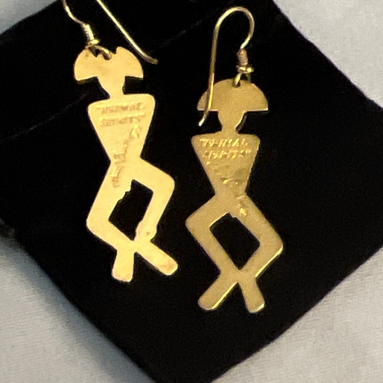Vtg NOS Enamel Figural Dancers Male & Female Dangle Earrings Signed T346