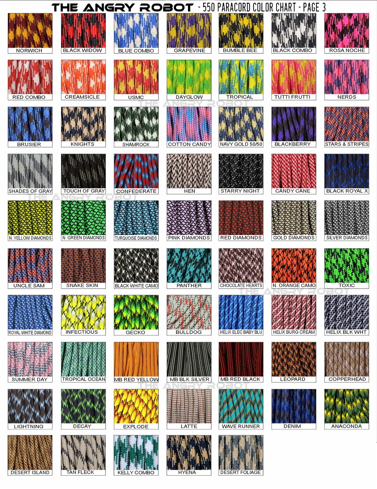 550 Paracord Bracelet King Cobra – Black, Gray and Yellow – 200 colors to choose