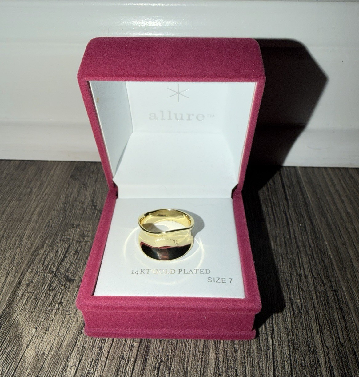 Allure Sparkle Yellow 14KT Gold Plated Band Ring Size 7