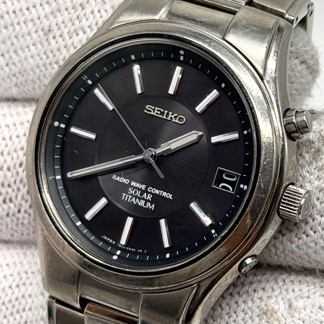 Working Seiko Radio-Controlled Solar Titanium 7B22-0AD0 Black Dial, supervised b