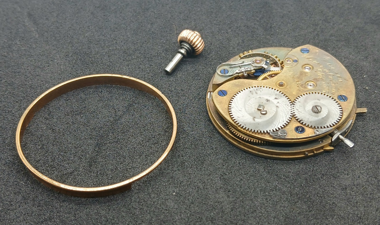 Vintage A. Lange & Söhne Glashutte Pocket Watch Movement N°54083 Dial 43mm