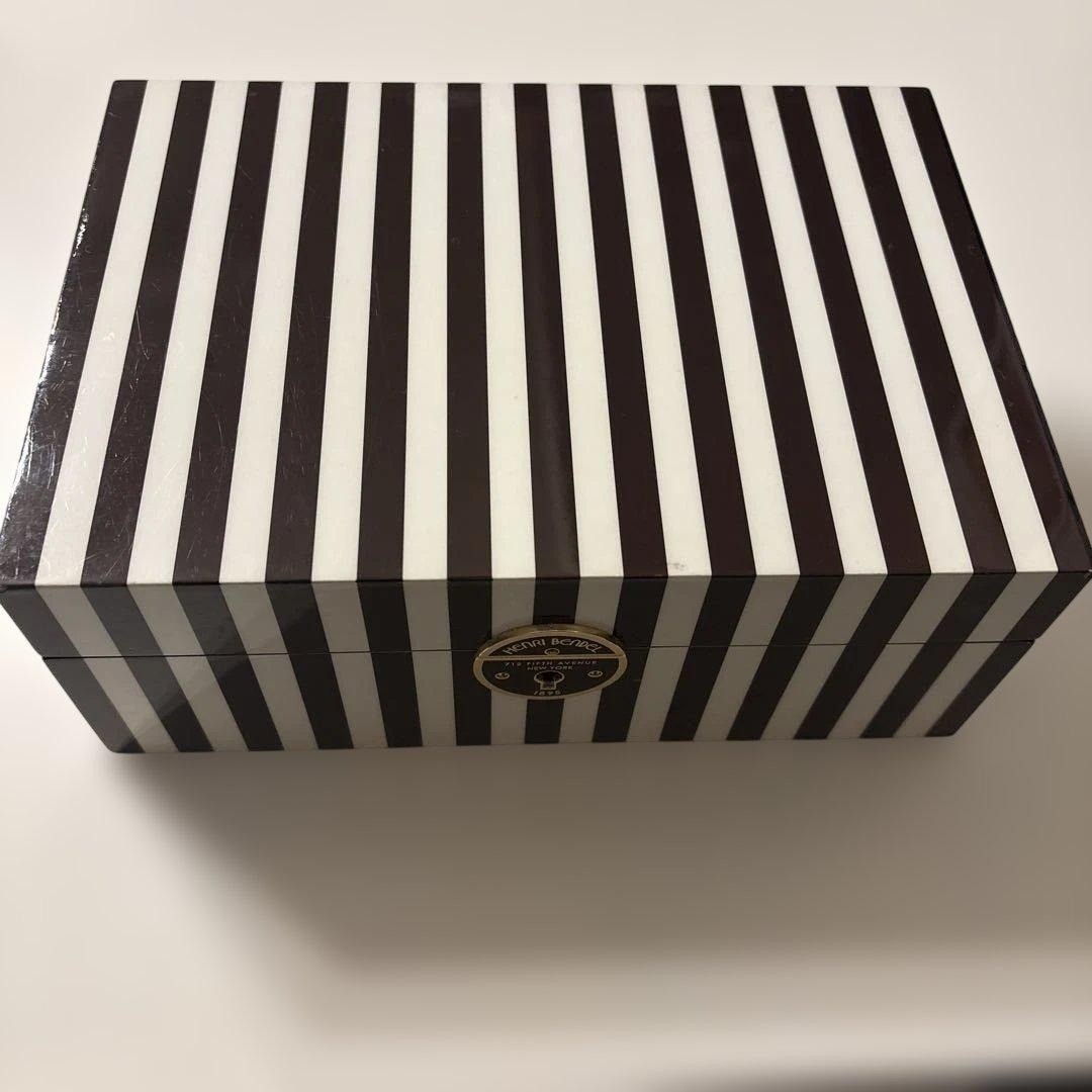 Rare Henri Bendel New York Jewelry Box Case Vintage stripe