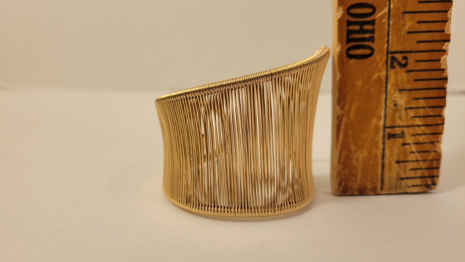 Tana Acton Cuff Bracelet 12k Gold Filled Wave Shape, Hand Crafted Adjustable