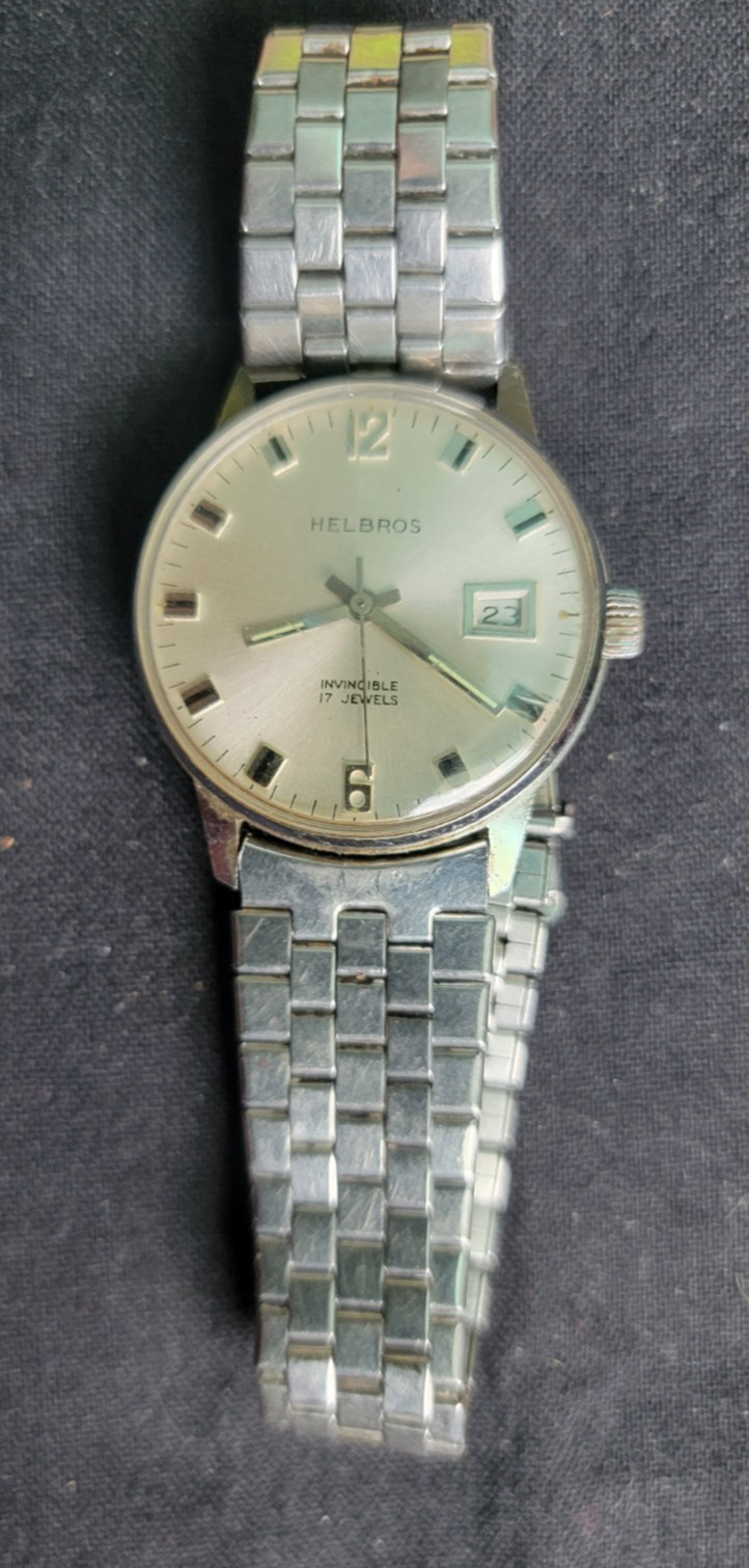 VINTAGE HELBROS 17 JEWELS MEN’S WATCH WORKING