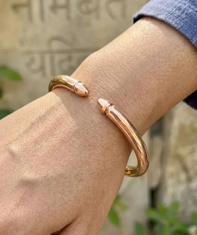 1 Pc Pure Copper Bangle, Unisex Cuff Bracelet, Healing Bangle Openable