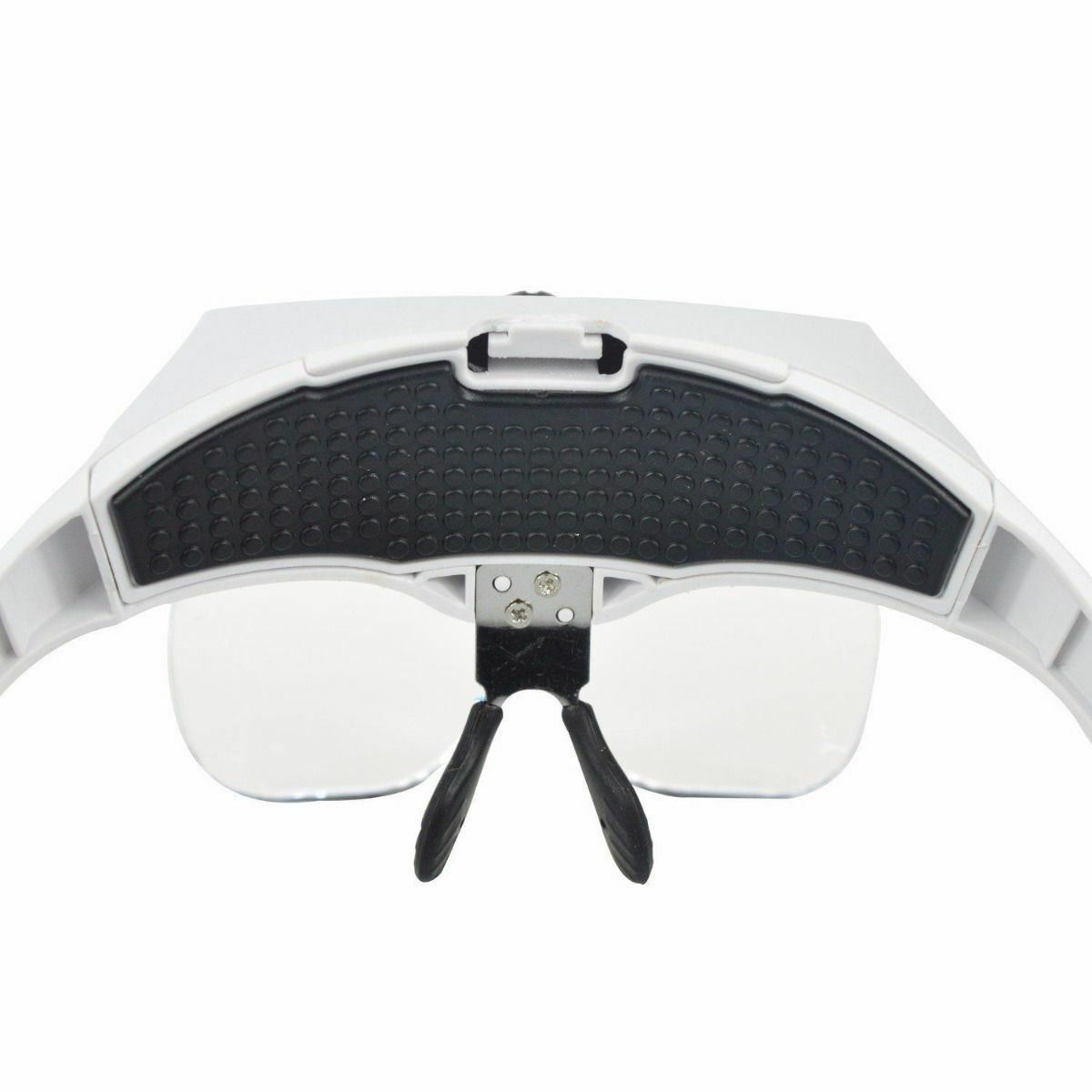 Magnifying Glass Lens LED Light Lamp Visor Head Loupe Jeweler Headband Magnifier