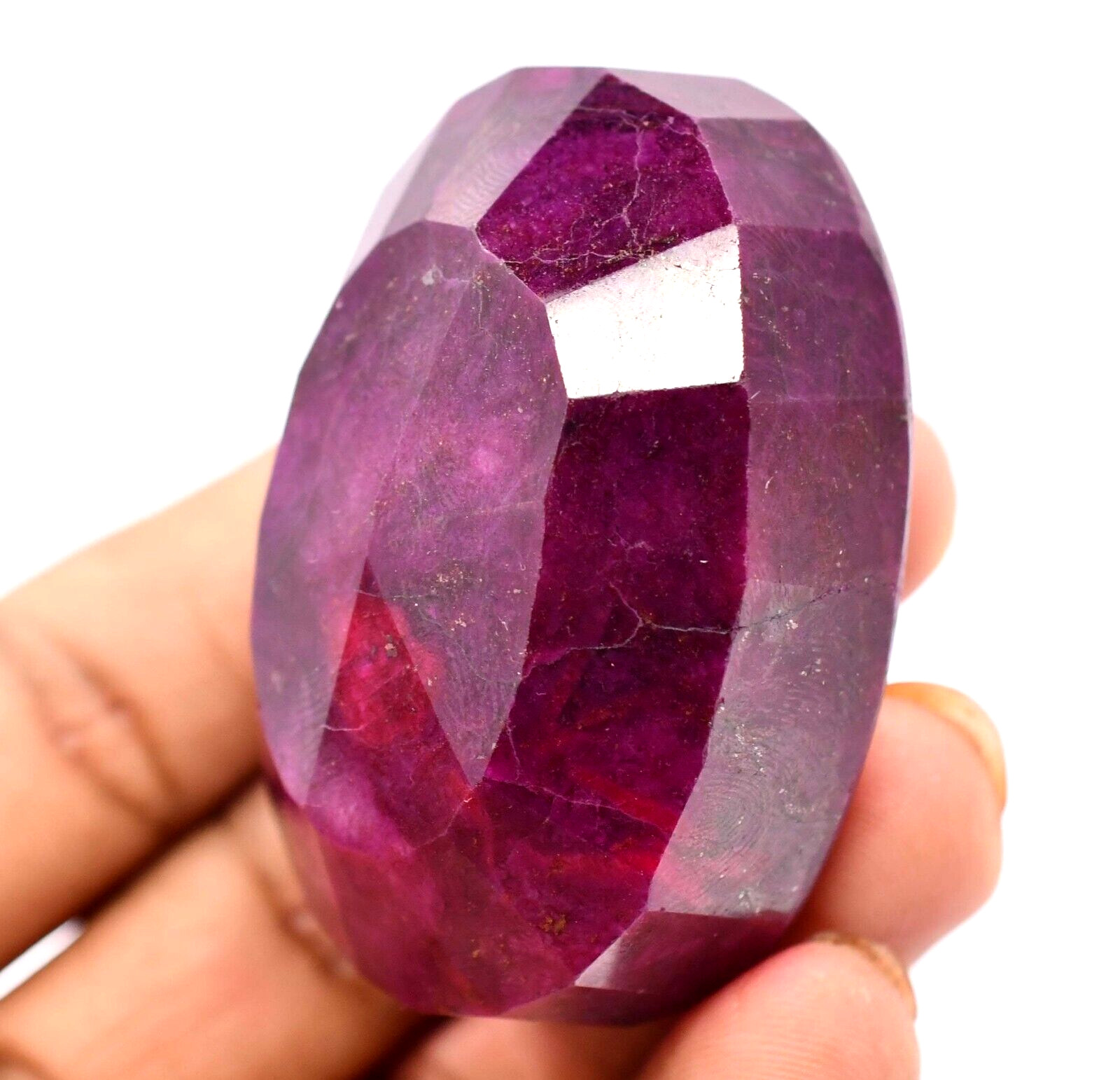 555.5 CT Natural Huge Red Ruby Certified Museum Size Treated Oval Cut Gemstone