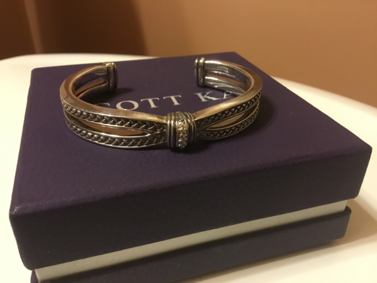 SCOTT KAY WOMENS LADIES WOVEN DIAMOND .925 STERLING SILVER BRACELET 59 GRAMS!!!