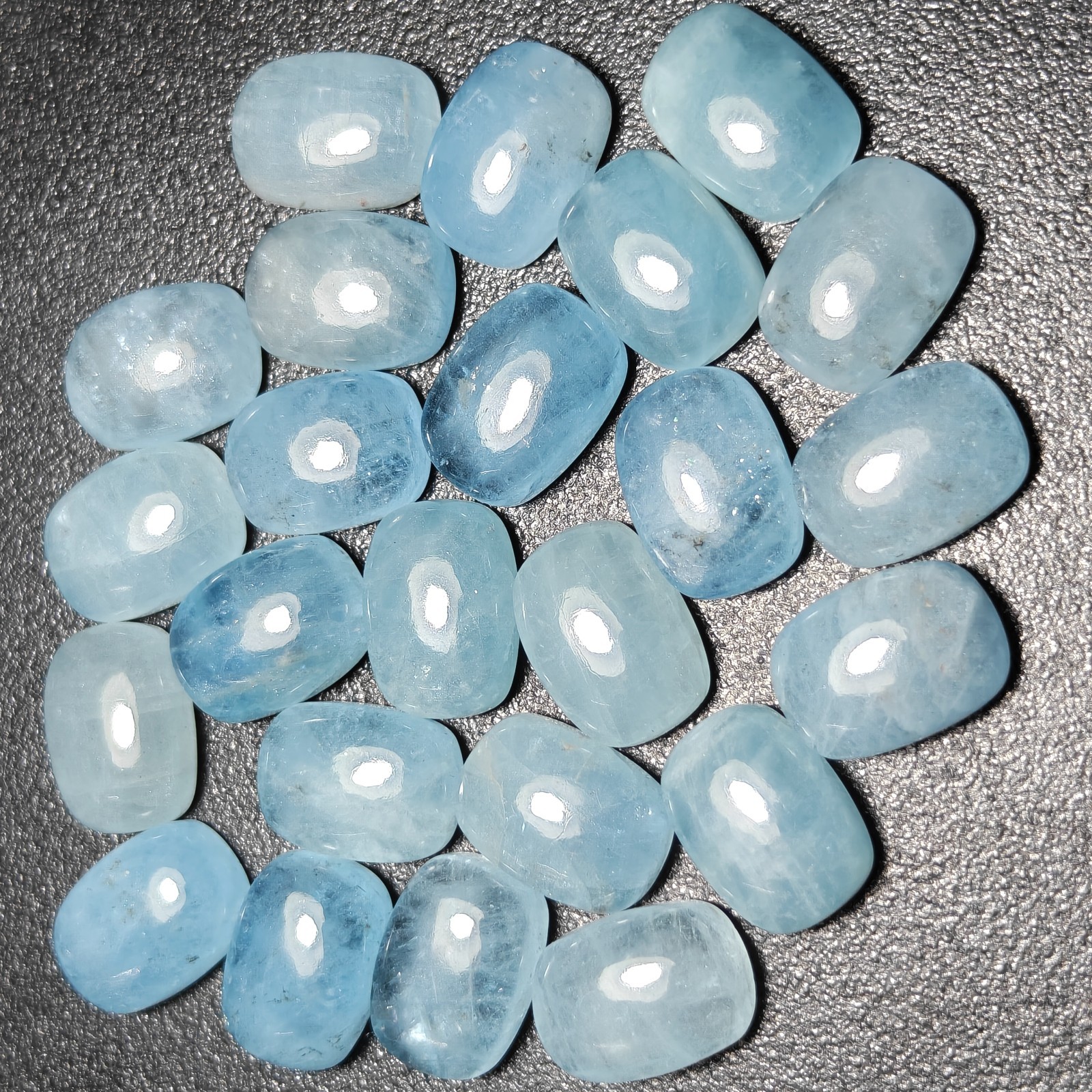 Natural Blue Aquamarine Cabochon Lot Loose Gemstone Blue Flashy|10x14mm