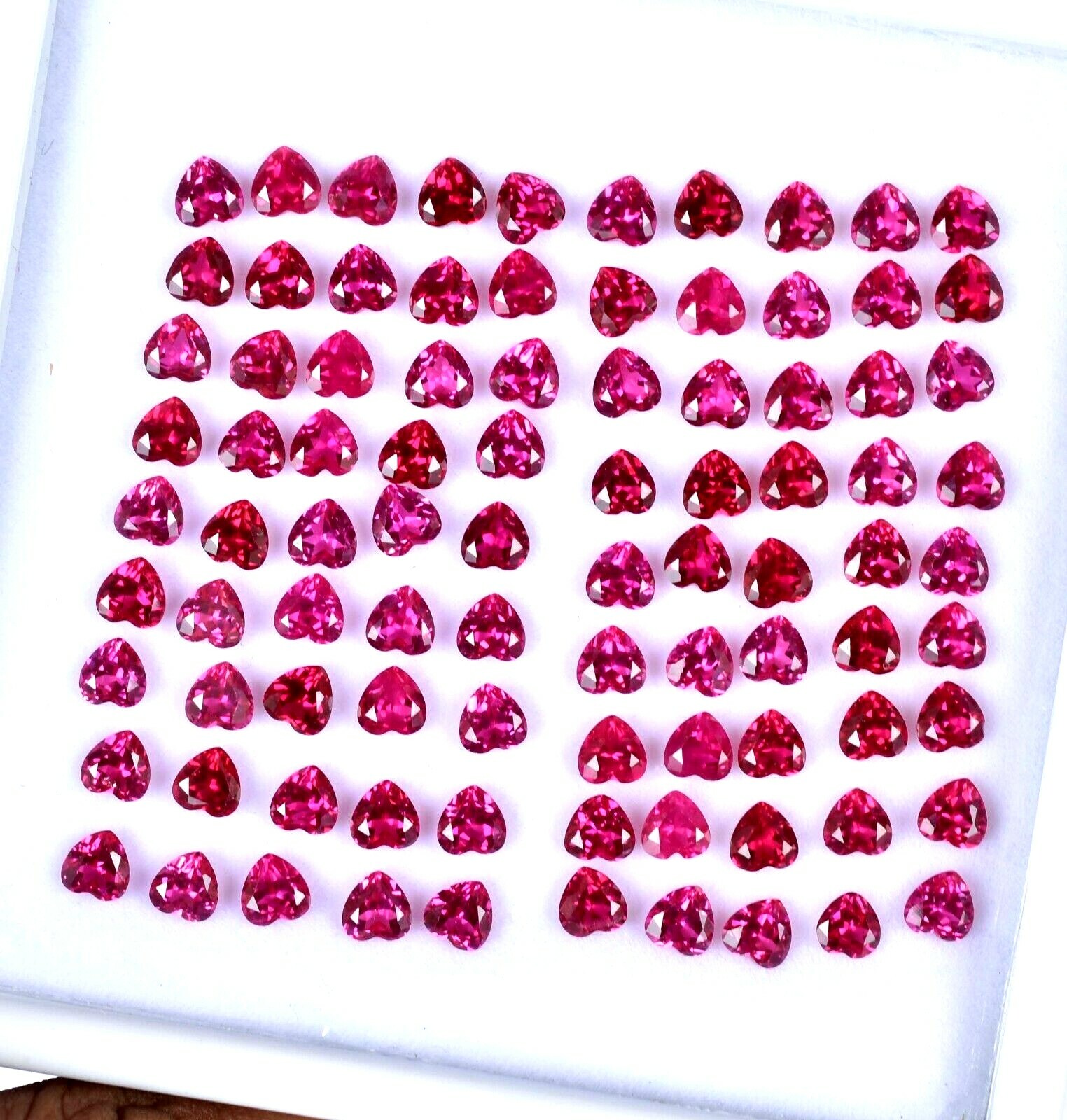 125 Pcs Natural Pink Mogok Ruby 5.00 MM Heart Certified Treated Loose Gemstone