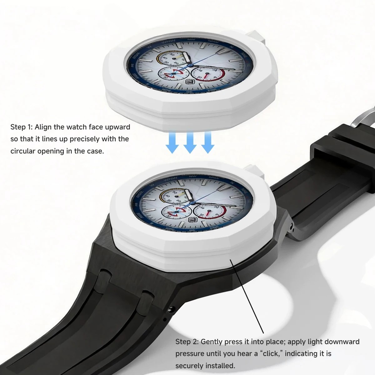 Stainless Steel Metal Band Case For Swatch x AP Royal POP Pocket Conversion Kit