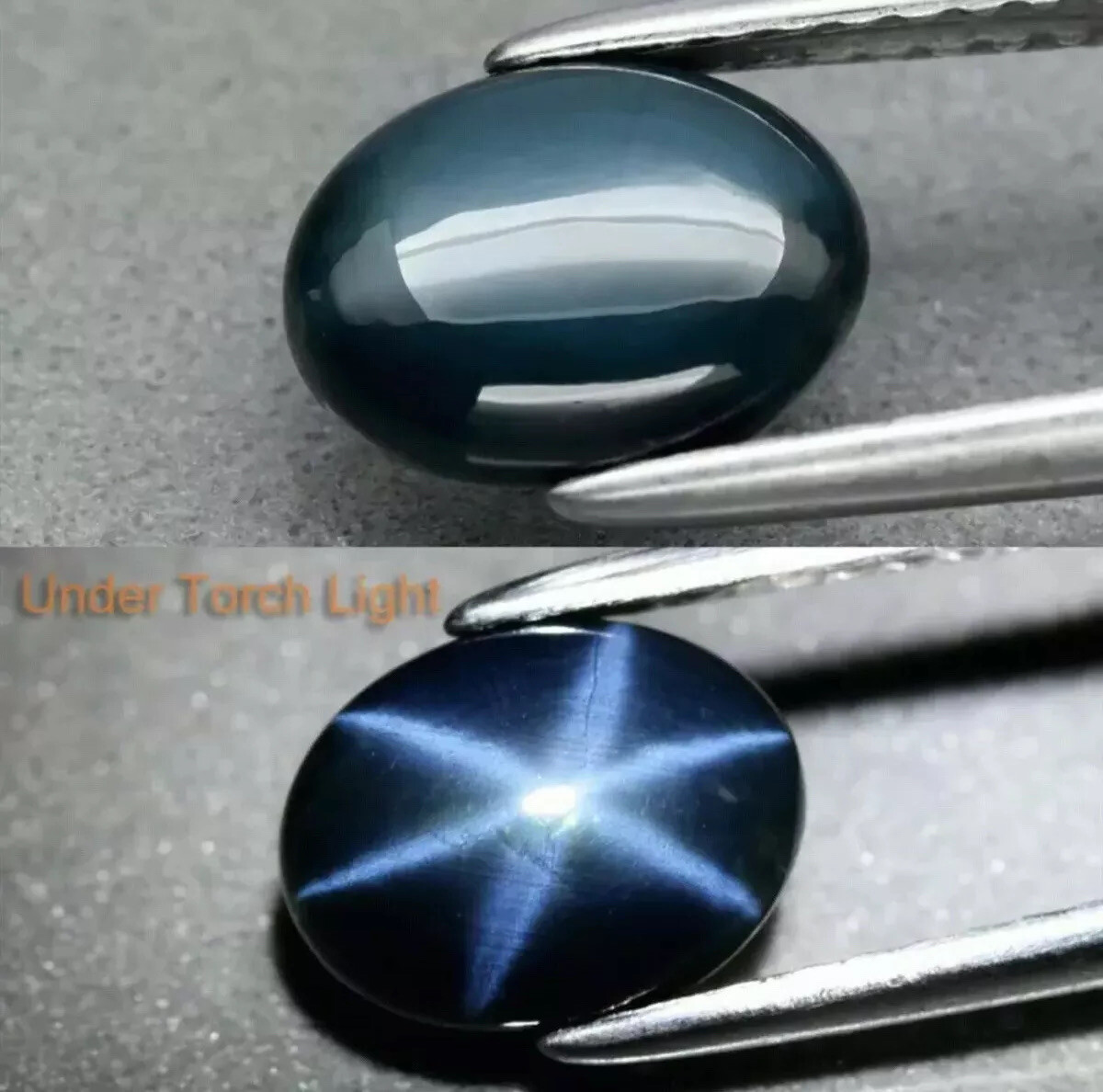8x6mm Oval Sharp Line Natural 6 Rays Blue Star Sapphire Diffused Loose Gemstone