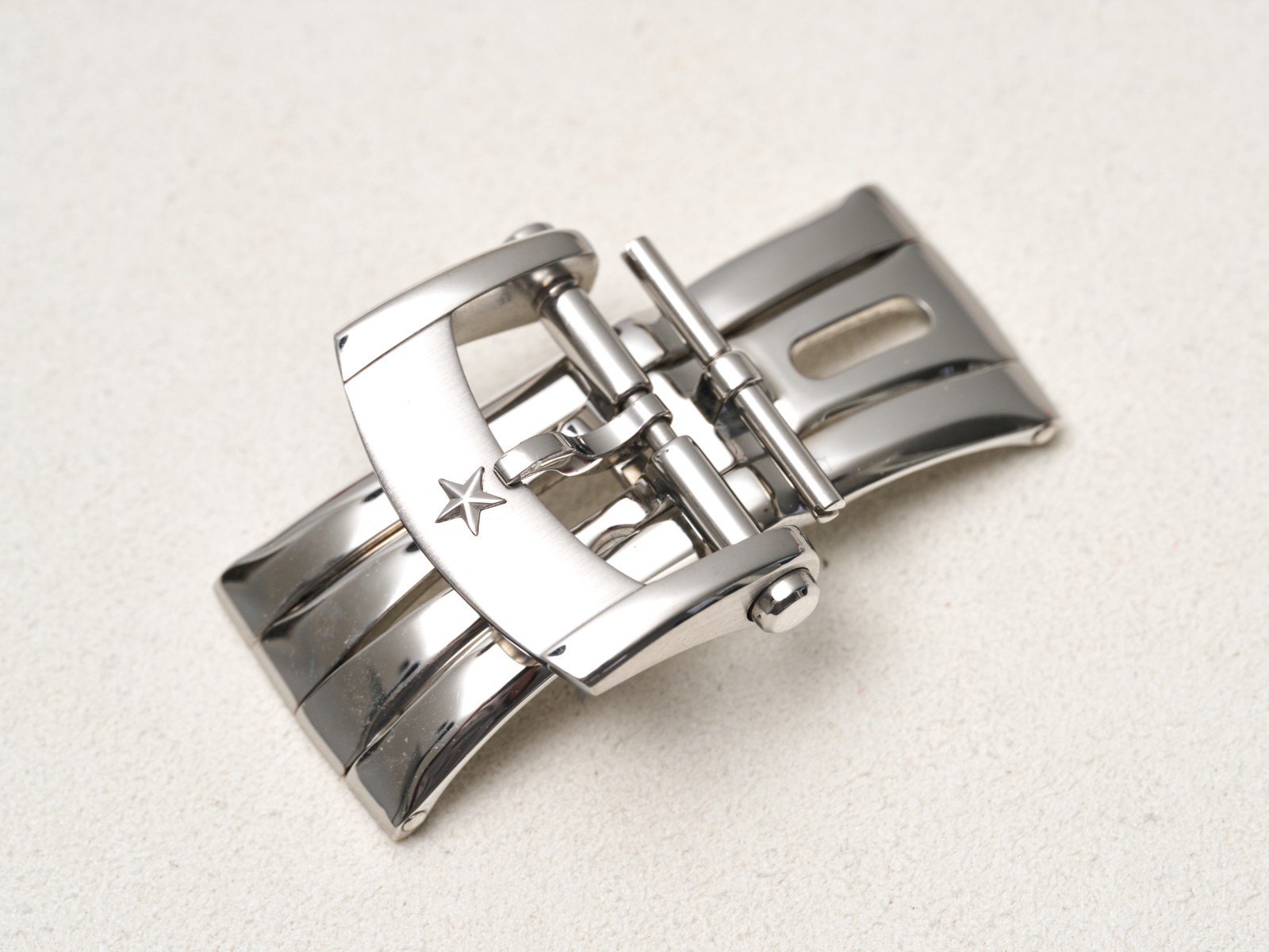 Zenith 18mm Deployment Buckle Clasp Steel Double Fold Over with Tang Buckle