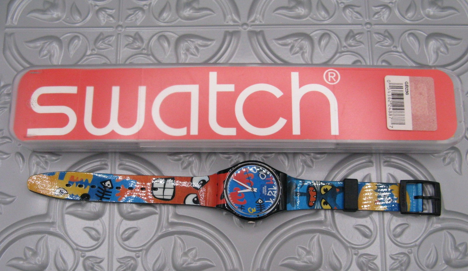 Swatch Watch BIZAR WORLD GB230 Scary Black Cat Monster Gent Vtg 2006 With Case