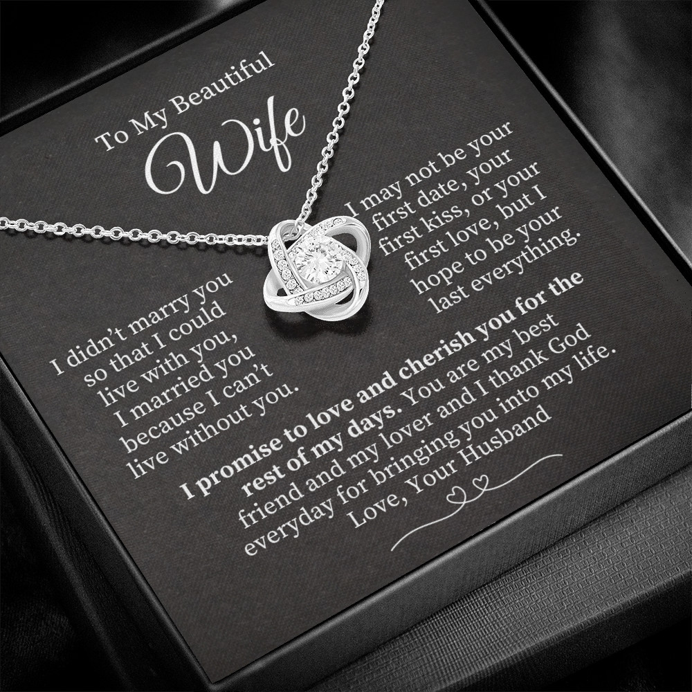 To My Wife Necklace Gift From Husband Love Message Jewelry Anniversary Birthday