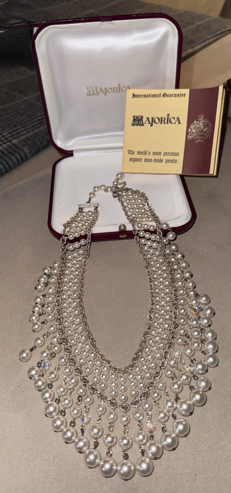 Majorica Spain Necklace with Organic Man Made Pearls