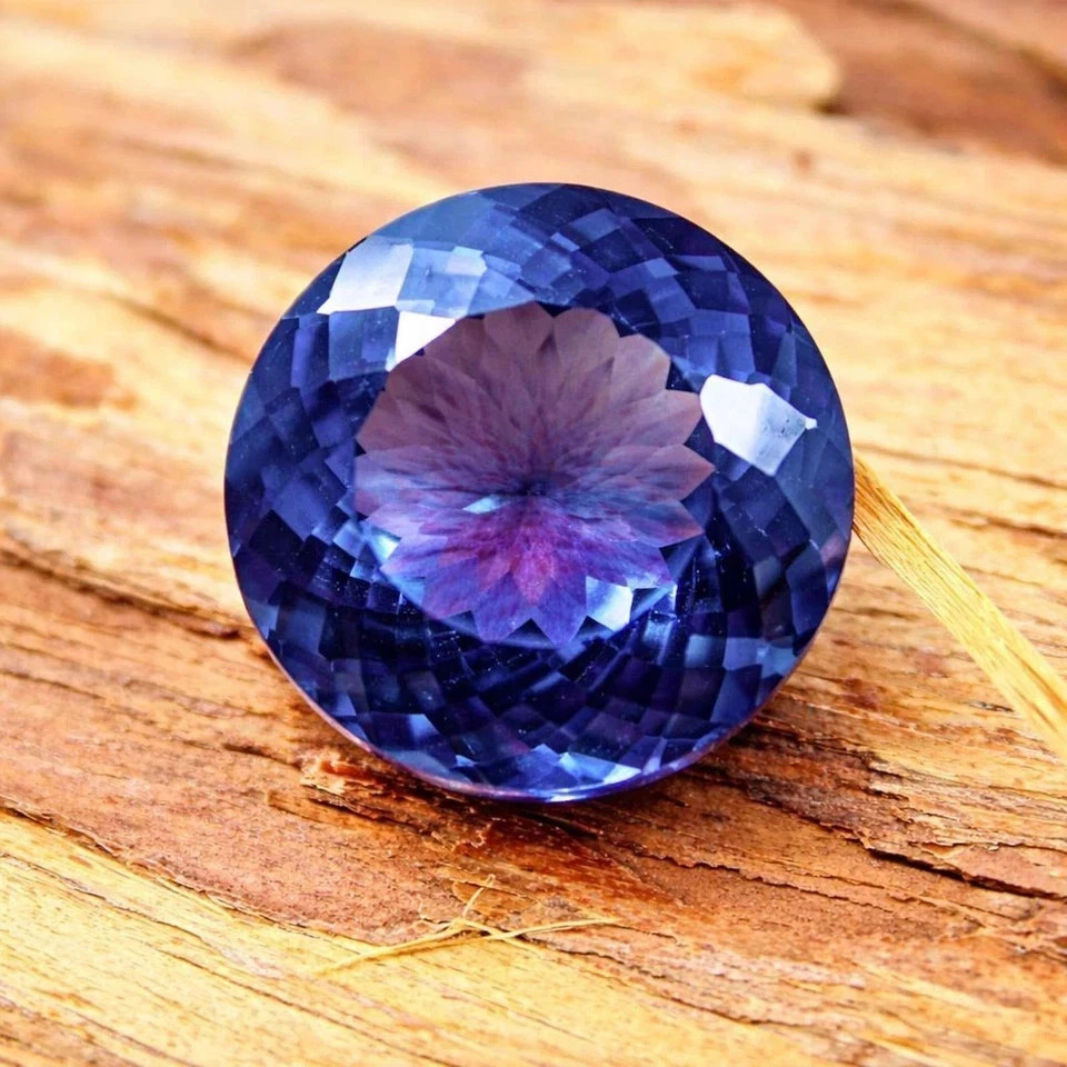 Certified 16 Ct Color Changing Natural Alexandrite Round Cut Loose BJR Gemstone