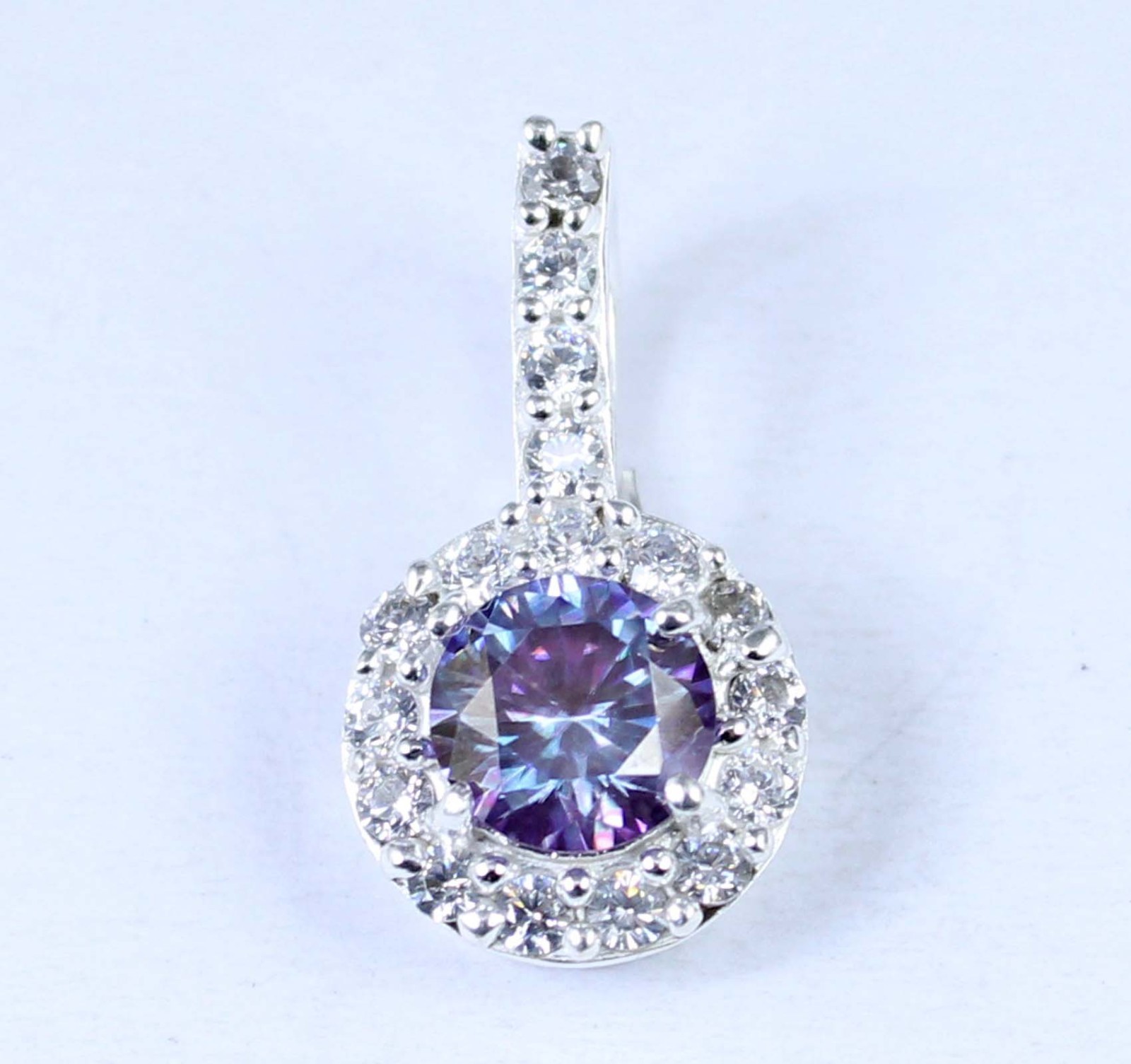 Certified Purple Diamond Solitaire 1.16 Ct Round Brilliant Cut Pendant See Video