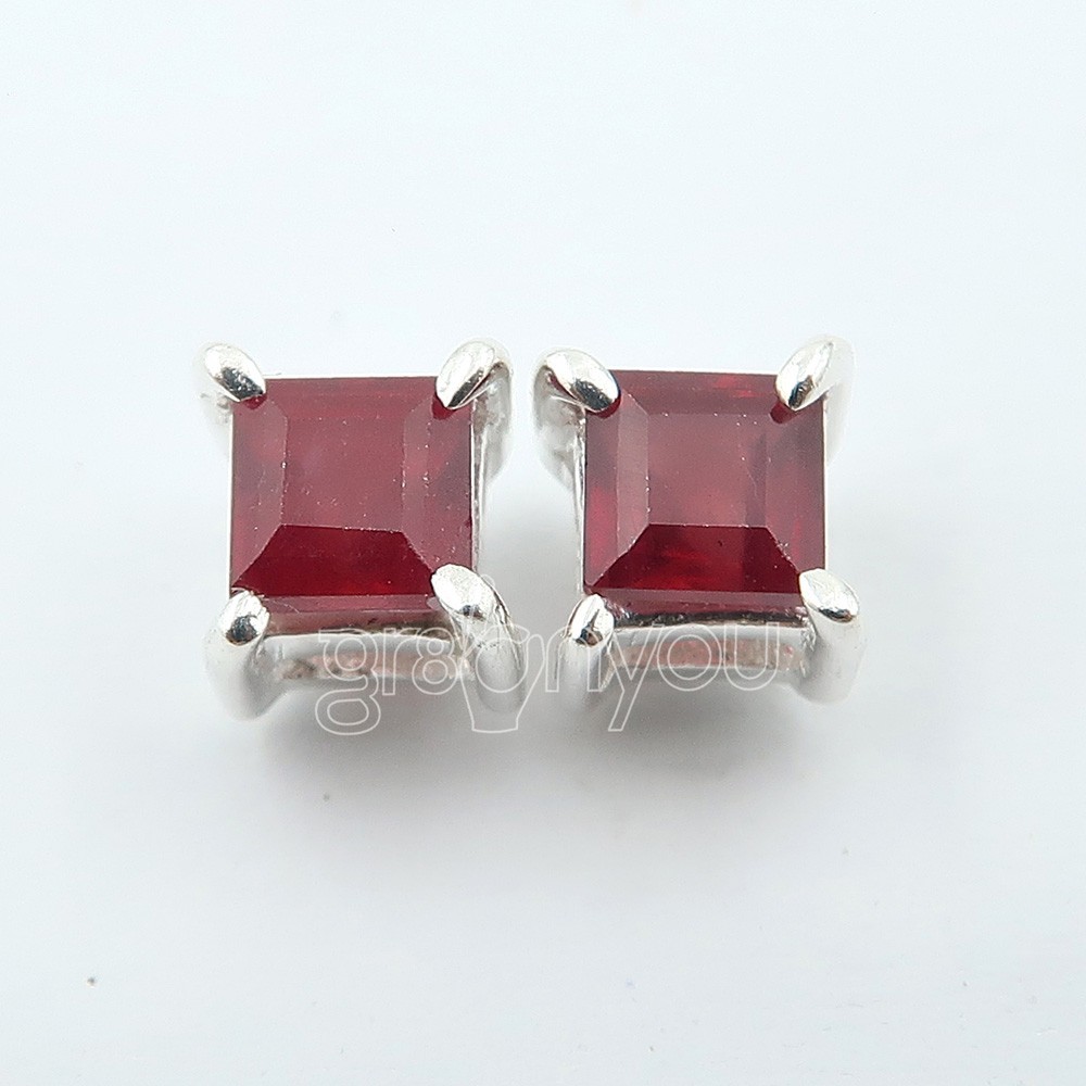 gr8onyou sold premium quality silver stud earrings with red ruby