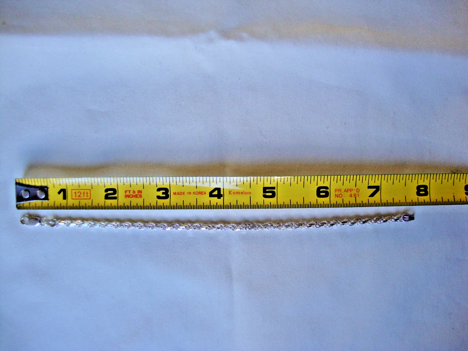 VTG FINE ITALIAN STERLING SILVER STAMPED 925 3MM WIDE WHEAT CHAIN 7.75″ BRACELET