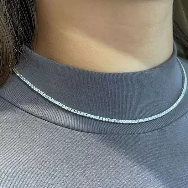 20Ct Round Cut Lab Created Diamond Tennis Women’s Necklace 14K White Gold Plated