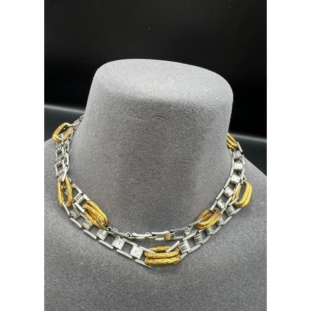 Vintage 1960s Two Tone Chunky Link Multi-Wear Belt & Opera Chain Necklace 54g