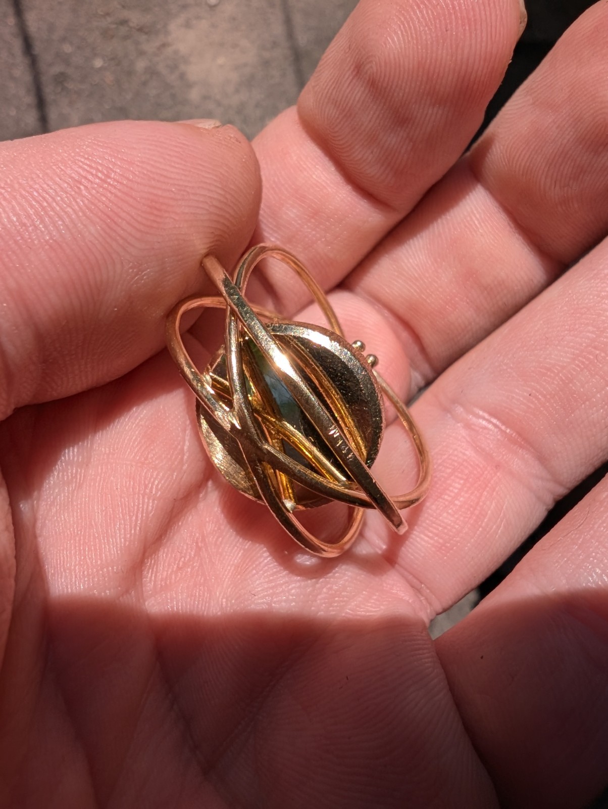 Vintage 14k Gold Mechanical Gemini Space Capsule Charm Pendant Heavy 19g+ NASA