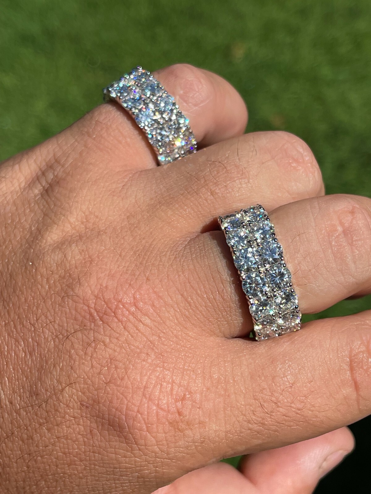Real 925 Silver Hip Hop Iced Tennis 10mm Moissanite Ring – Passes Tester