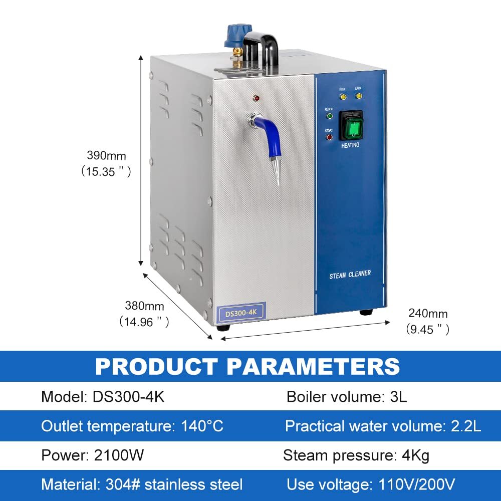 Stainless Commercial Jewelry Steam Cleaner Gem Washer Machine Anti-rust 1300W