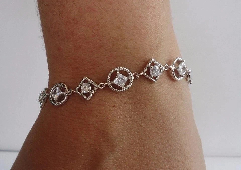 6.00Ct Round Lab-Created Diamond Women’s Tennis Bracelet 14K White Gold Plated