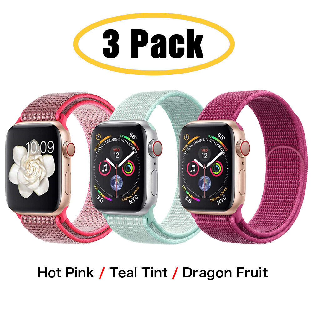 3 PACK Nylon Sport Band Strap For Apple Watch Series 11 10 9 8 7 6 SE 38/49mm